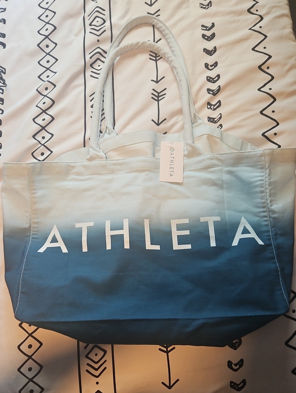Athleta Gradient Blue Canvas Tote